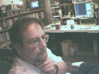 Laurence in Austin home office in 1997